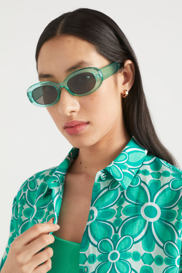 Goldie Oval Sunglasses  Deep Teal  hi-res