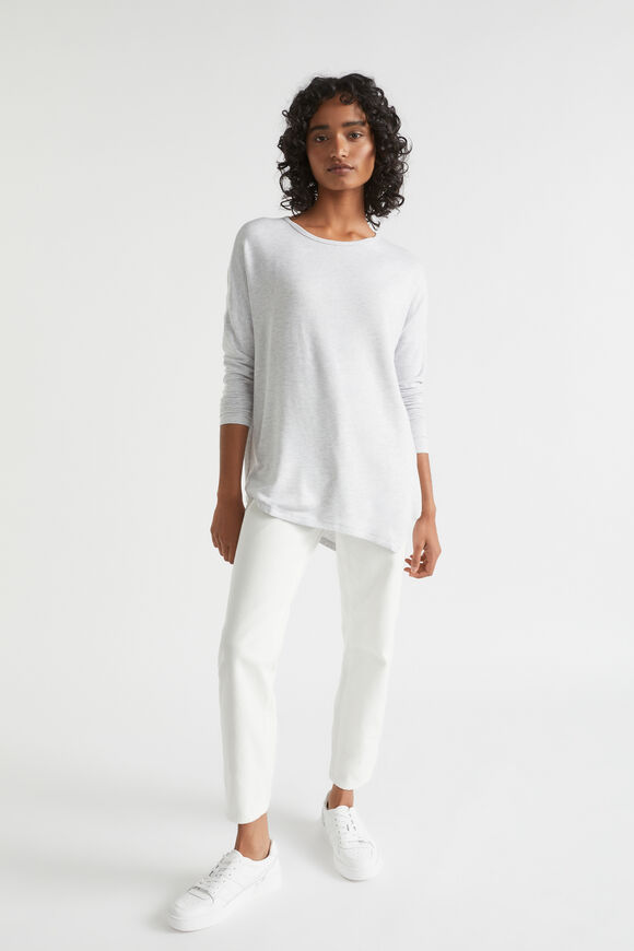 Core Asymmetrical Top  Light Grey Marle  hi-res