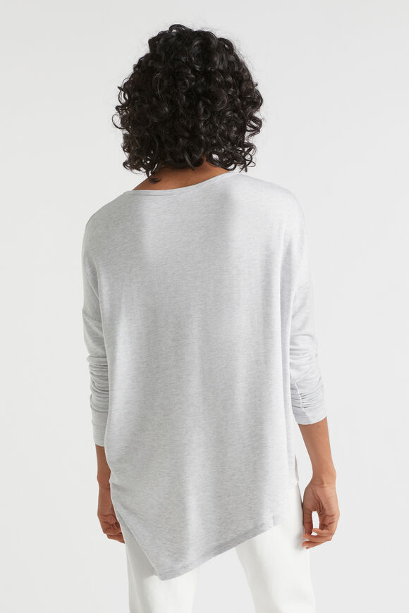 Core Asymmetrical Top  Light Grey Marle  hi-res