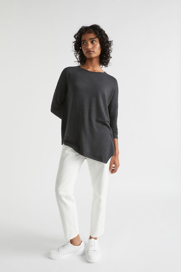 Core Asymmetrical Top  Slate Marle  hi-res