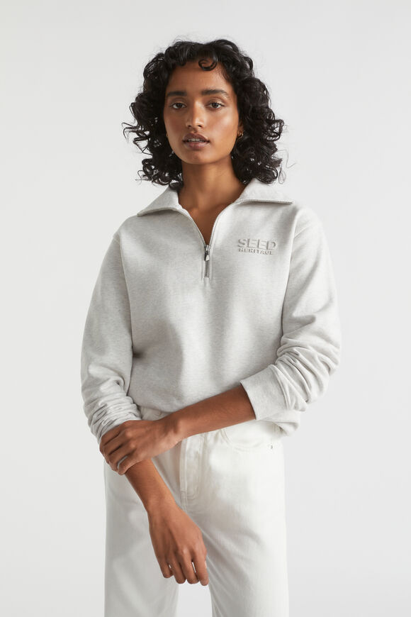 Core Heritage Logo Sweat  Light Grey Marle  hi-res