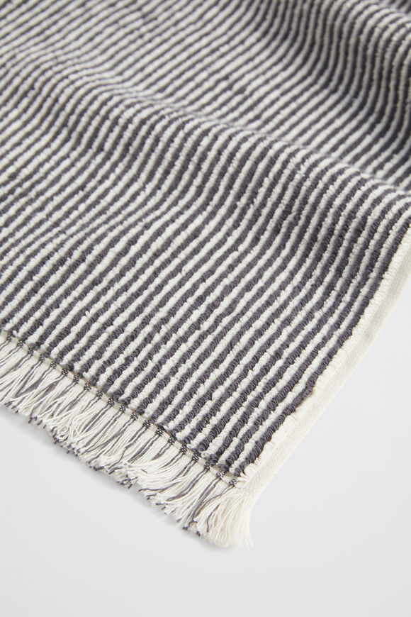 Stripe Textured Towel  Charcoal  hi-res