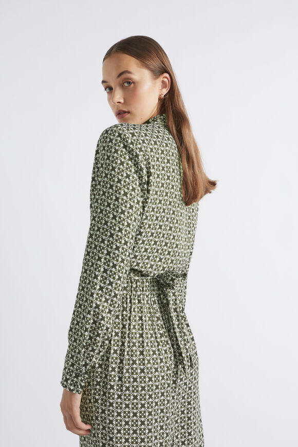 Mini Geo Wrap Shirt  Dark Fern Geo  hi-res
