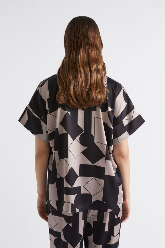 Abstract Geo Satin Shirt  Light Storm Abstract  hi-res