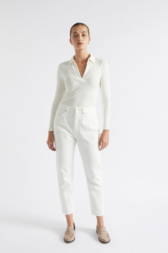 Collared Long Sleeve Top  Cloud Cream  hi-res
