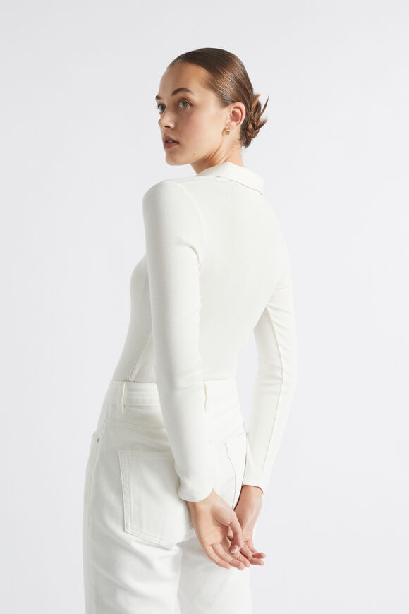 Collared Long Sleeve Top  Cloud Cream  hi-res