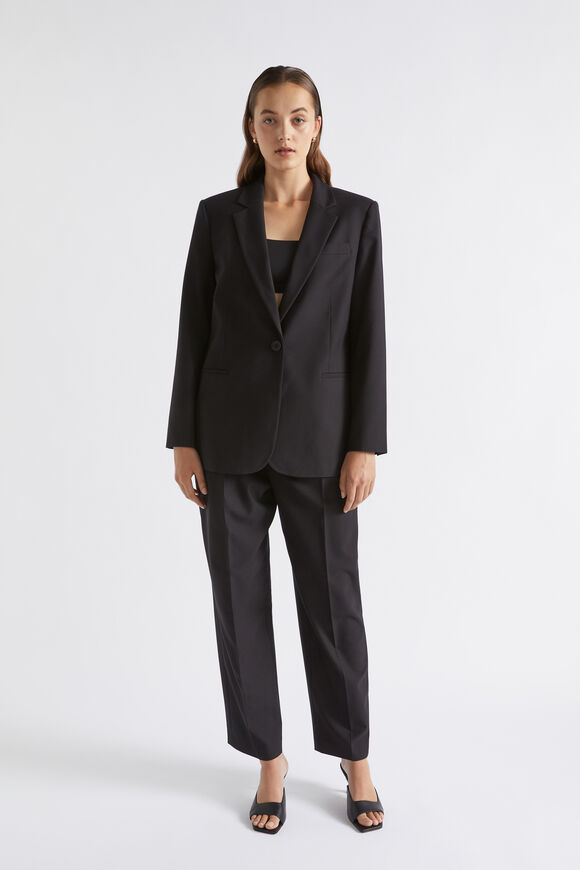 Pleat Front Trouser  Black  hi-res