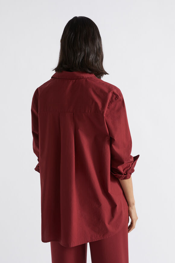 Poplin Button Down Shirt  Sangria  hi-res