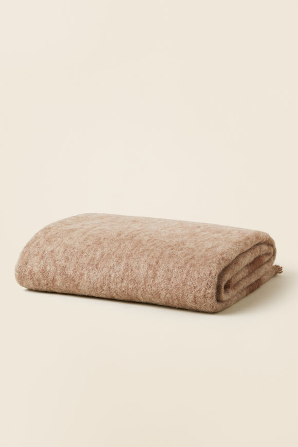 Alpaca Check Throw  Bitter Chocolate  hi-res
