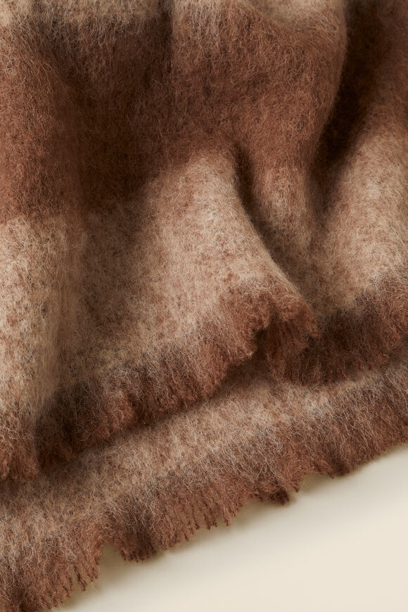 Alpaca Check Throw  Bitter Chocolate  hi-res