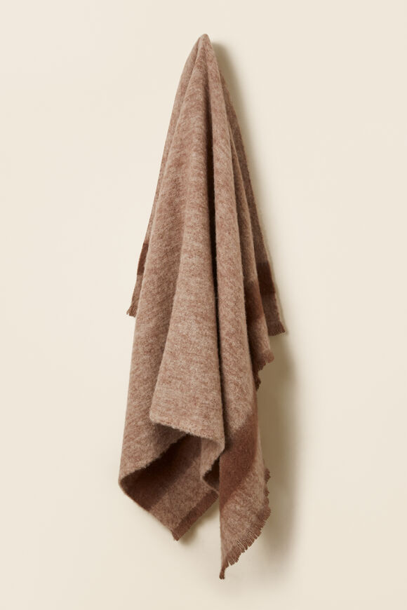 Alpaca Check Throw  Bitter Chocolate  hi-res