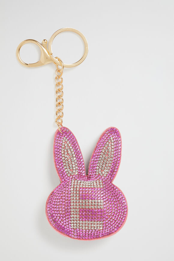 Bunny Initial Keyring  E  hi-res