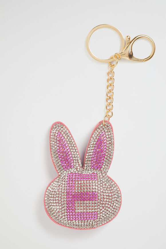 Bunny Initial Keyring  E  hi-res