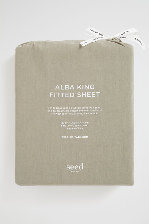 Alba King Fitted Sheet  Olive  hi-res