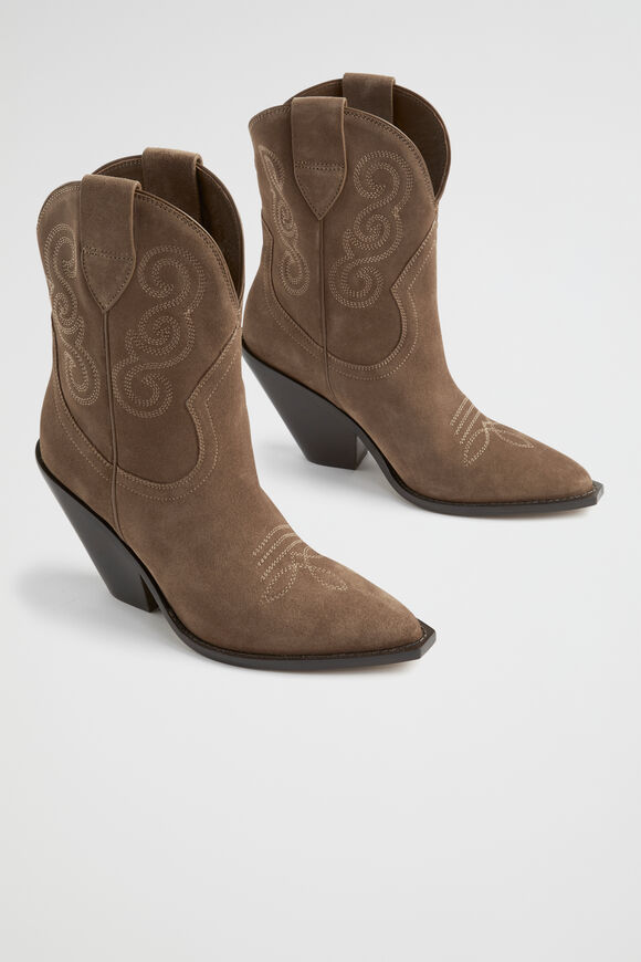 Eleanor Western Boot  Cashew Suede  hi-res