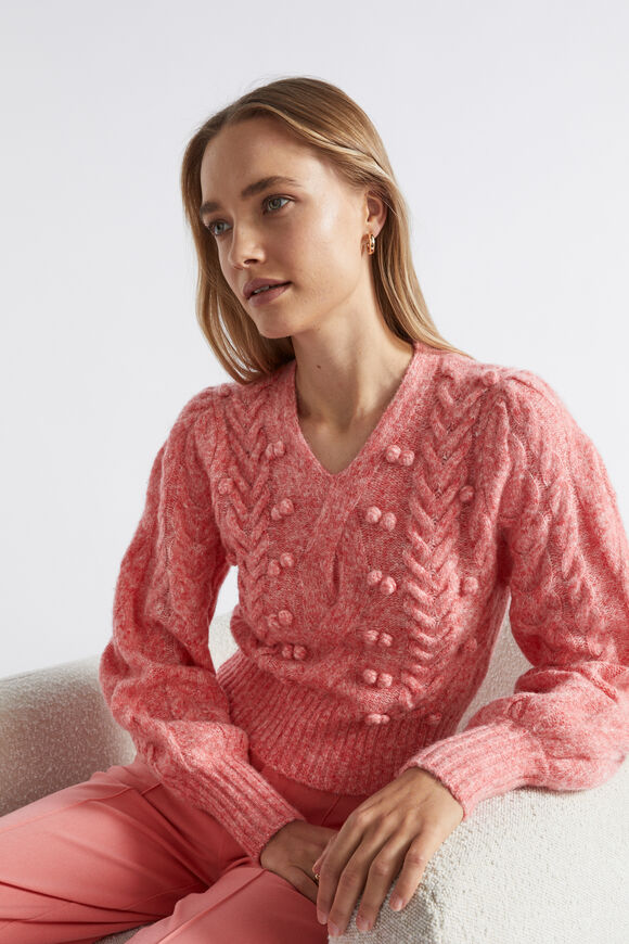 Pom Pom Braid Crop Knit  Primrose Marle  hi-res