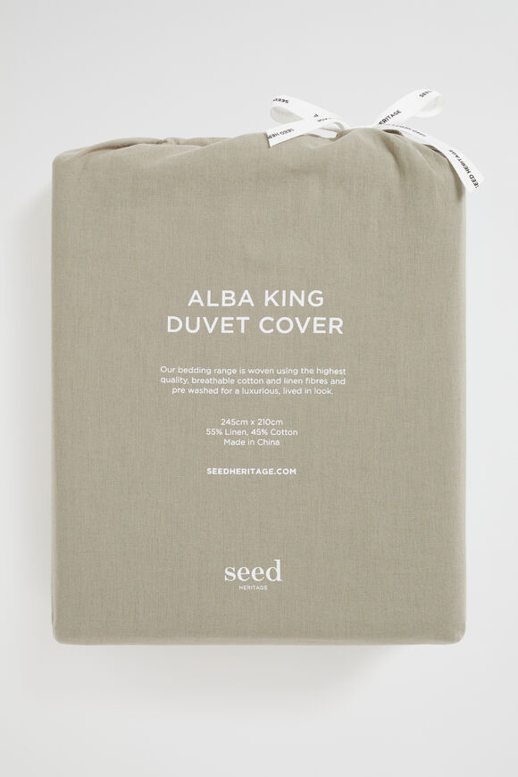Alba Queen Duvet Cover  Olive  hi-res