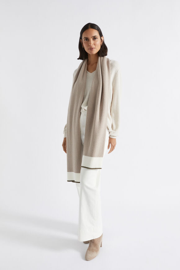 Two Tone Rib Knit Scarf  Light Storm  hi-res