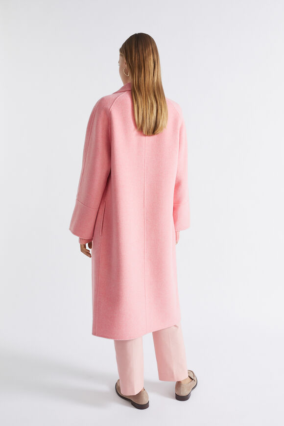 Wool Blend Relaxed Coat  Pale Peony Marle  hi-res
