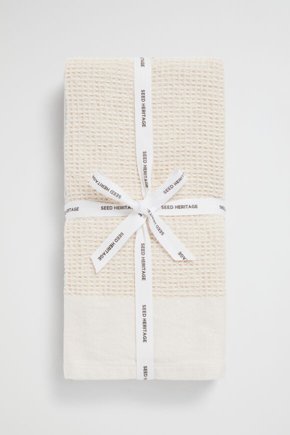 Waffle Teatowel Set of Two  Blush  hi-res