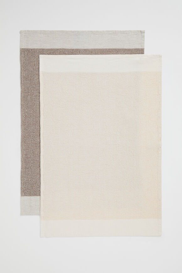 Waffle Teatowel Set of Two  Blush  hi-res