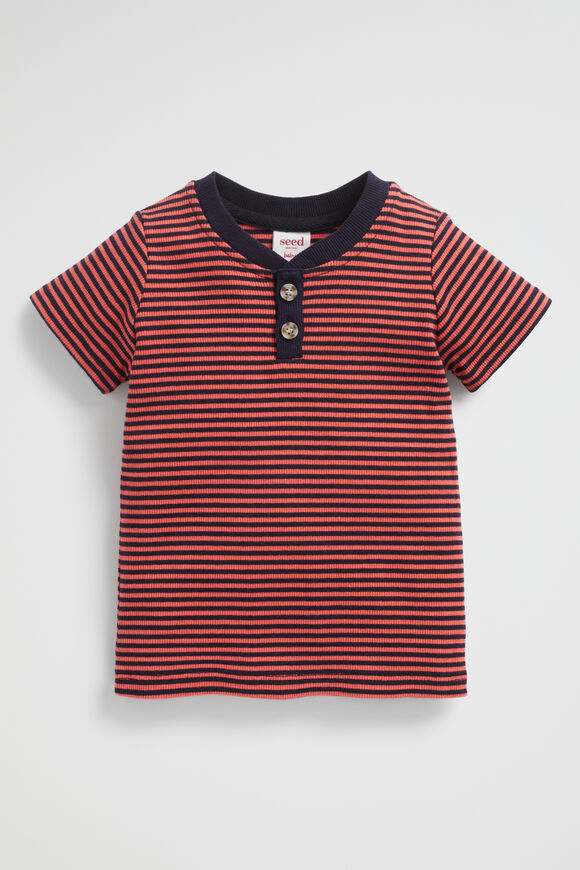 Core Henley Rib Tee  Watermelon  hi-res