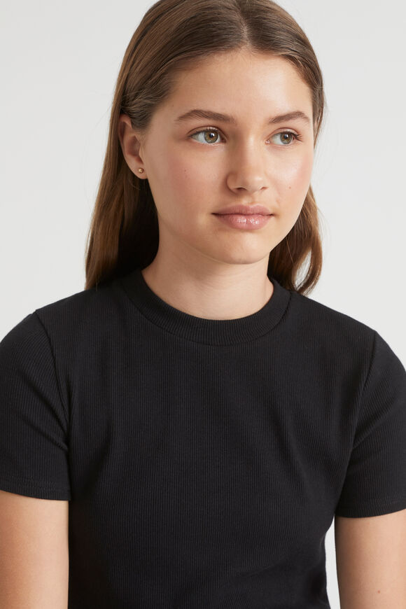 Core Rib Tee  Black  hi-res