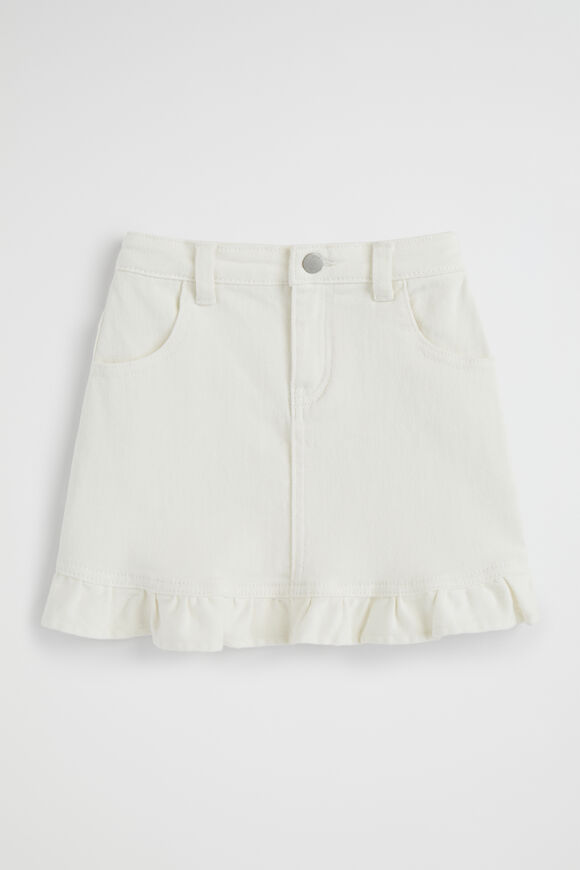 Denim Frill Skirt  Vintage White Wash  hi-res