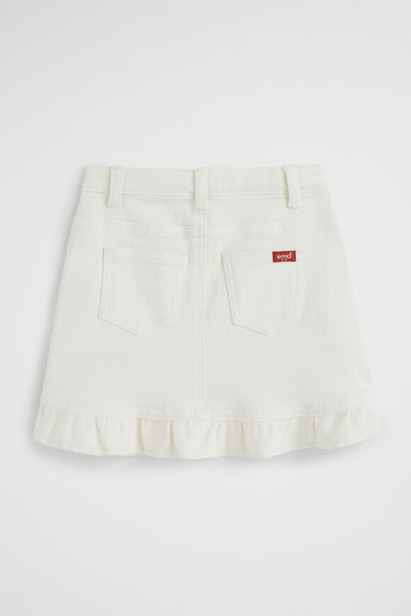 Denim Frill Skirt  Vintage White Wash  hi-res
