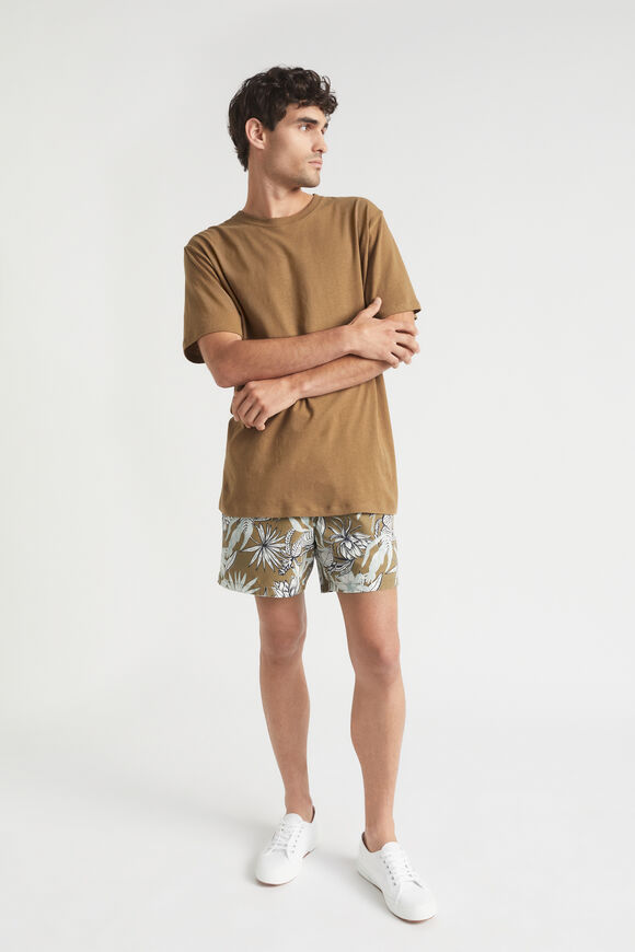 Mens Floral Beach Short  Tobacco  hi-res