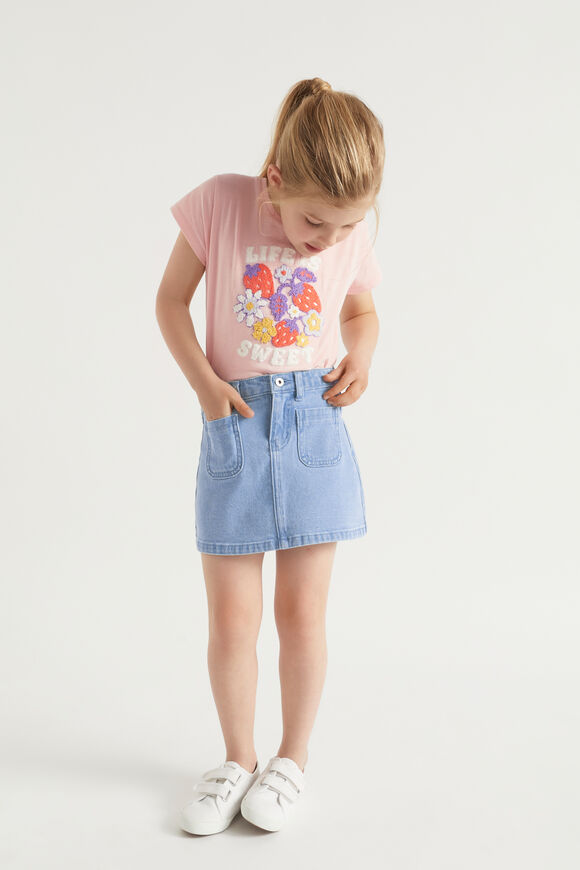 Patch Pocket Denim Skirt  Classic Wash  hi-res