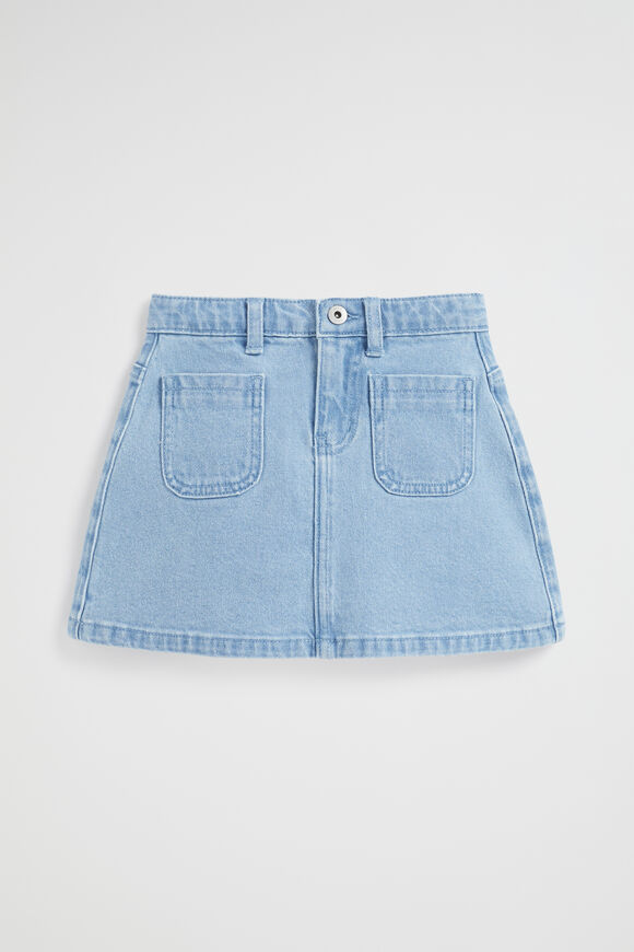 Patch Pocket Denim Skirt  Classic Wash  hi-res