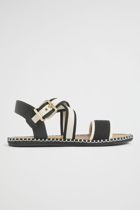 Bree Woven Sandal  Black Cream  hi-res