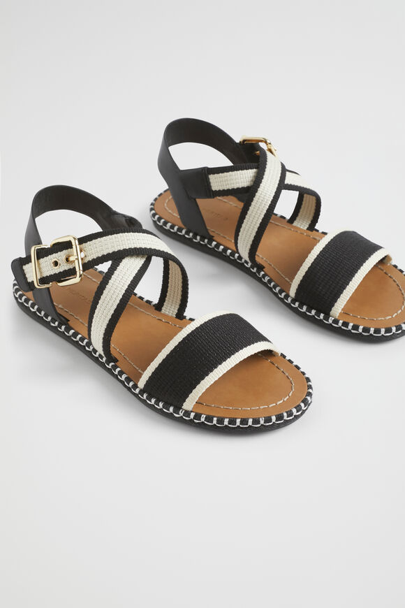 Bree Woven Sandal  Black Cream  hi-res
