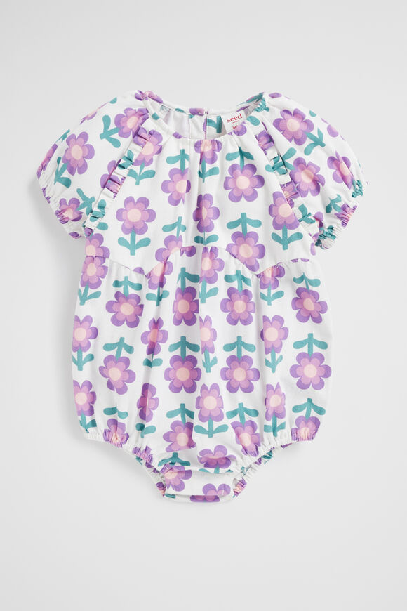 Retro Floral Romper  Multi  hi-res
