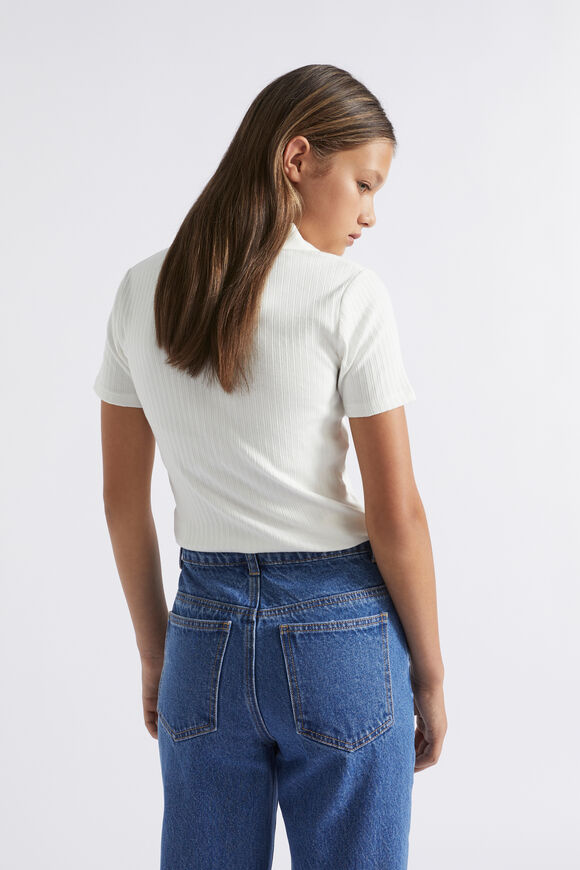 Rib Collar Tee  Cream  hi-res