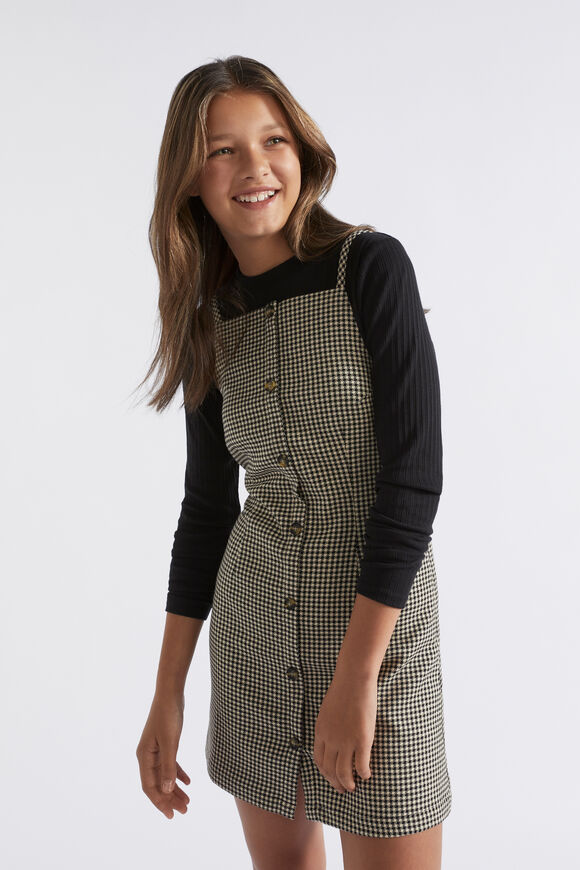Check Button Dress  Black Check  hi-res