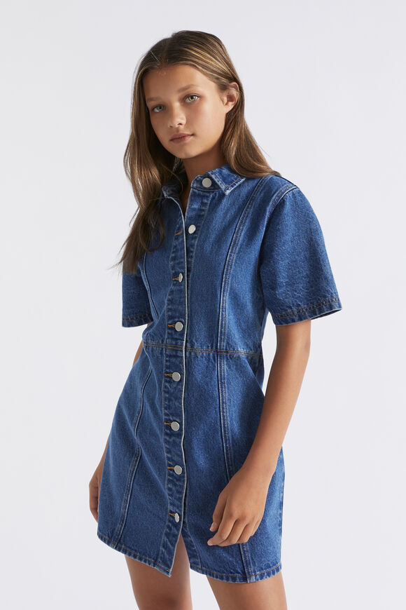 Denim Shirt Dress  Classic Blue  hi-res