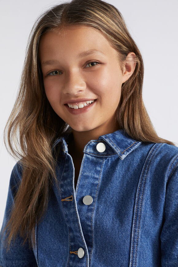 Denim Shirt Dress  Classic Blue  hi-res