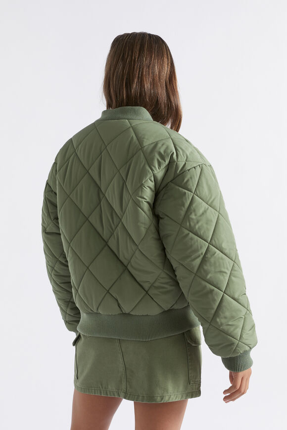 Quilted Oversized Bomber  Khaki  hi-res