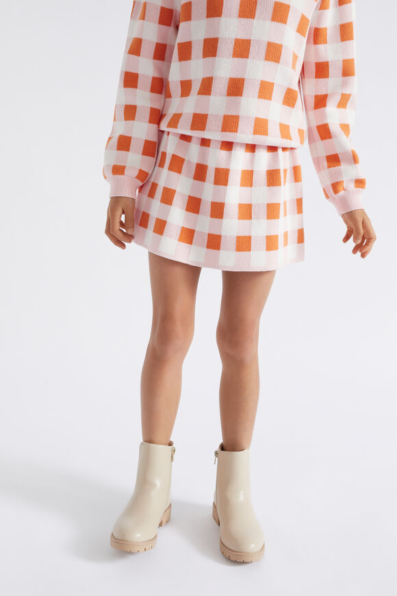 Gingham Skirt  Dusty Rose  hi-res