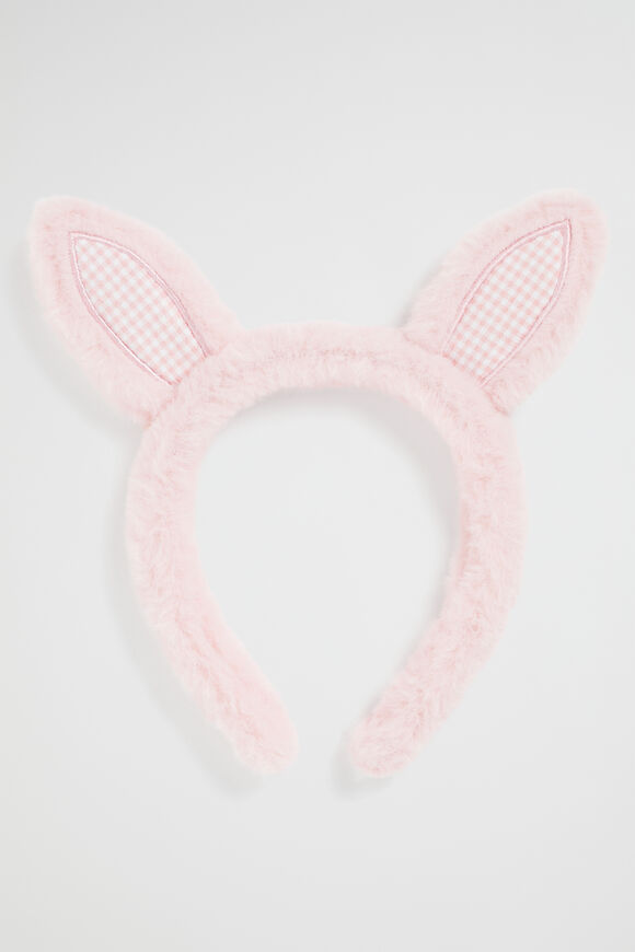 Faux Fur Bunny Headband  Dusty Rose  hi-res