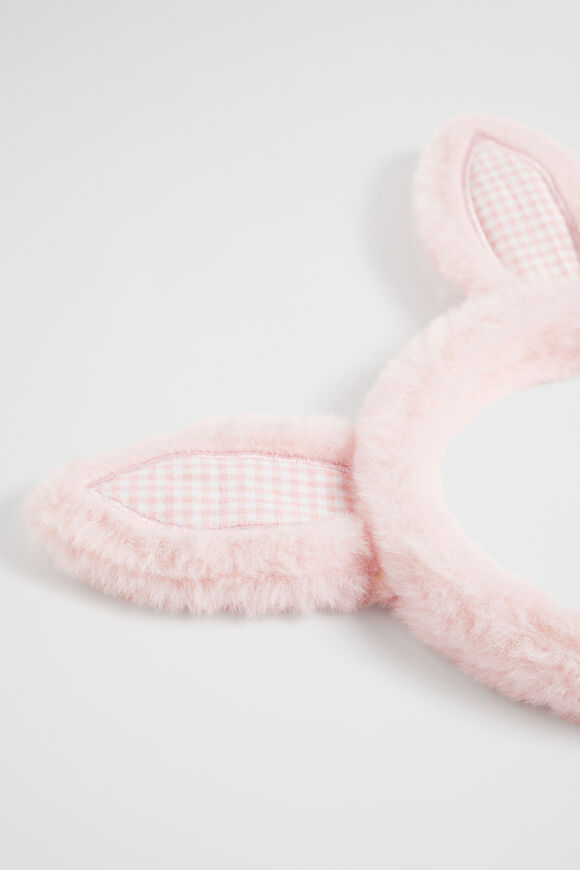 Faux Fur Bunny Headband  Dusty Rose  hi-res