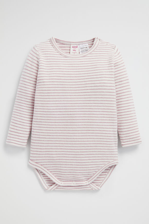 Brushed Stripe Bodysuit  Berry  hi-res