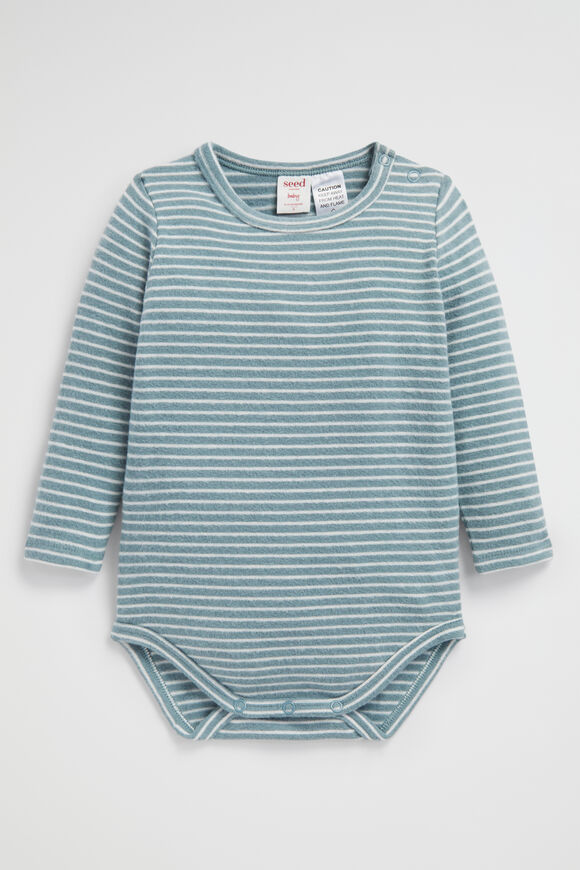 Brushed Stripe Bodysuit  Forest  hi-res