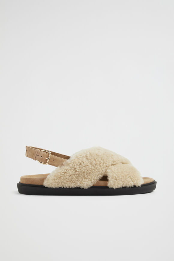Maeve Shearling Slide  Cashew  hi-res