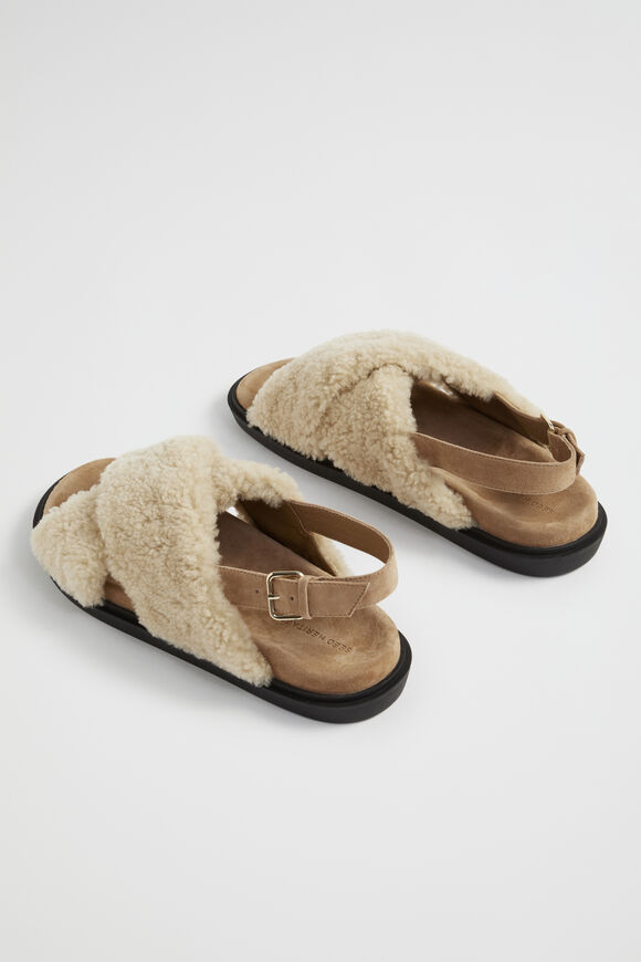 Maeve Shearling Slide  Cashew  hi-res