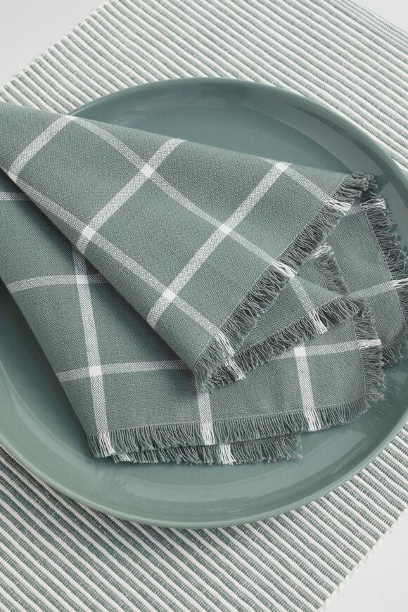 Grid Napkin Set of 4  Eucalypt  hi-res