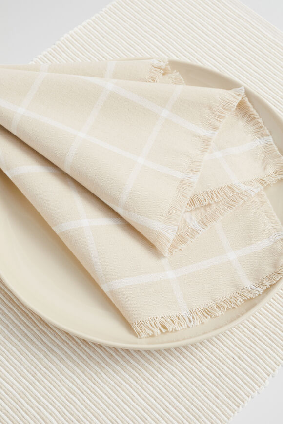 Grid Napkin Set of 4  Stone  hi-res