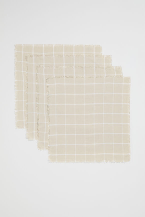 Grid Napkin Set of 4  Stone  hi-res
